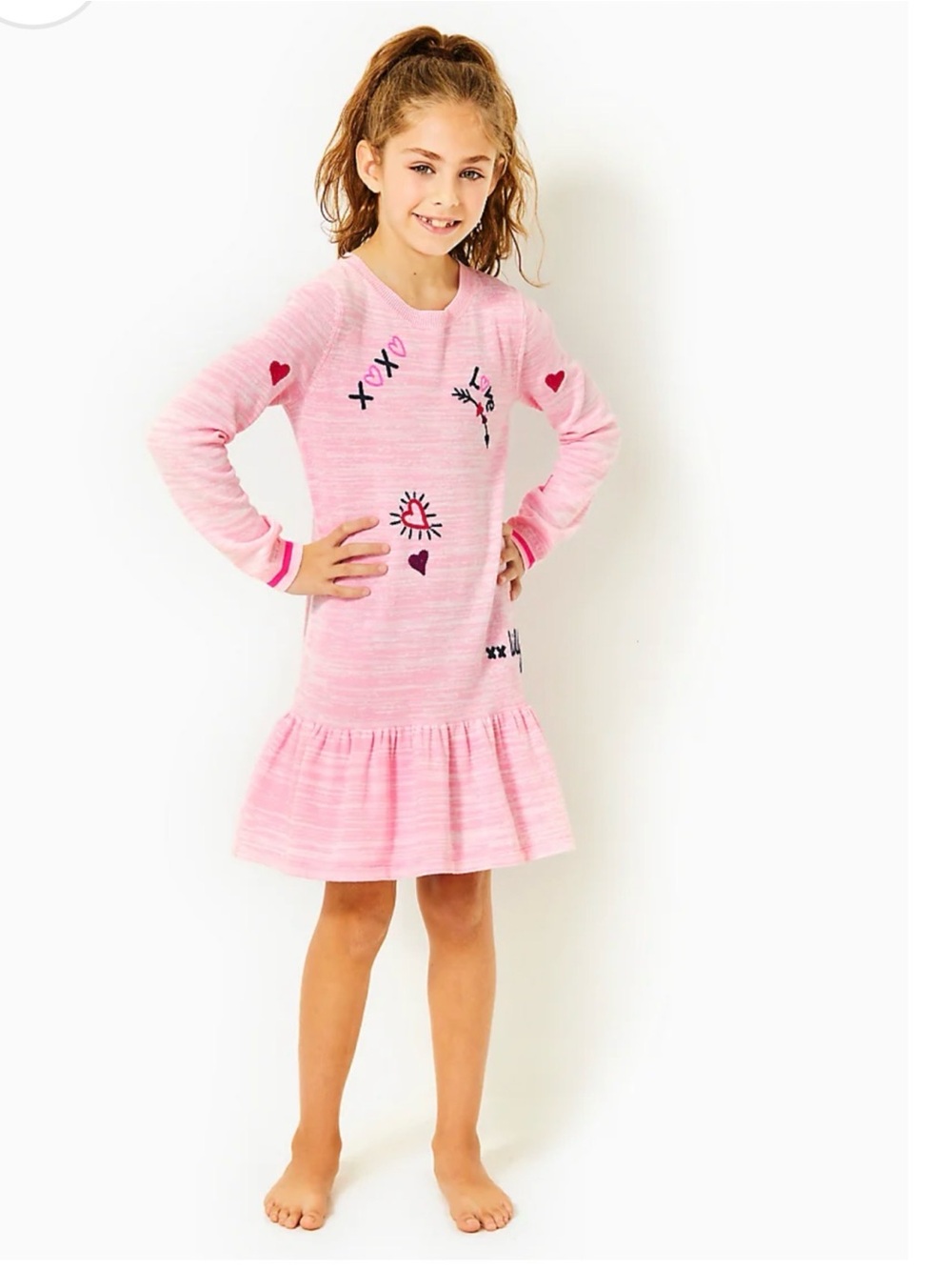 Lilly Pulitzer
HANI Dress in HEATHERED PEONY PINK EMBROIDERY Girls. SIZE 14/16